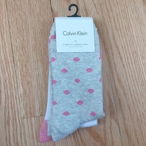 🎁NWT Calvin Klein Mid-Calf Cotton Socks (2-pair pack)